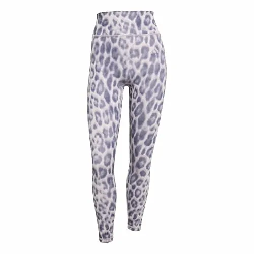 adidas Women's Optime Essentials Workout Leopard 7/8 Leggings - Stylische 7/8 Leggings mit hohem Bund und atmungsaktiver Technologie, ideal für jedes Workout. Hergestellt aus 85 % recyceltem Polyester für Nachhaltigkeit und Komfort.