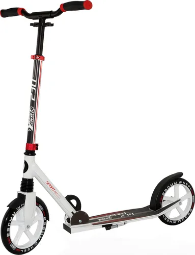 Best Sporting Scooter für Erwachsene und Kinder - klappbarer Roller in Weiß-Rot - Kickscooter mit 3-fach höhenverstellbarem Lenker für individuelle Anpassung. Robustes Aluminium-Design und ABEC-7-Kugellager für angenehme Laufruhe und Komfort.