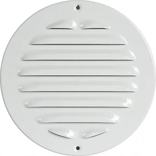 Lüftungsgitter Wetterschutzgitter rund 150 mm - Abluftlüfter & Rohrventilatoren, aus robustem Aluminium in Weiß, schützt effektiv vor Witterungseinflüssen und sorgt für optimale Luftzirkulation.