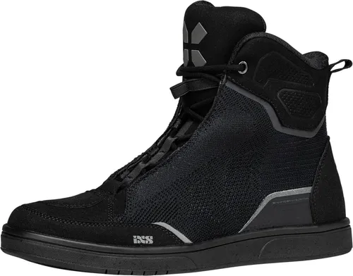 IXS Rapid-Air 1.0 Motorrad-Sneaker in Schwarz, Größe 38 - Stylische Motorrad-Sneaker für den Sommer, aus 100% Polyester gefertigt. Ideal für Unisex Erwachsene, mit sichtbarem IXS-Logo und optimalem Tragekomfort.