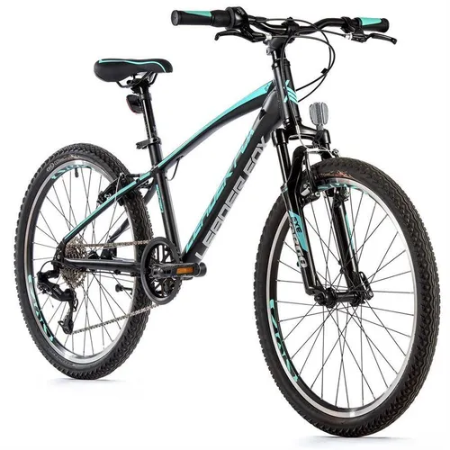 Zoll Alu Leader Fox Spider Boy Fahrrad 8 Gang S-Ride MTB Schwarz Türkis 24