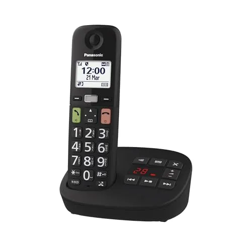 Panasonic KX-TGU130EXB digitales schnurloses Telefon - Festnetztelefon mit großem 1,8