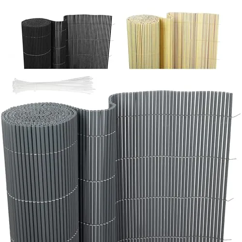 Ribelli PVC Sichtschutzmatte – Wetterfester Sichtschutzzaun für Garten, Balkon und Terrasse - Gartensichtschutz aus strapazierfähigem, UV-beständigem PVC, einfach ohne Bohren mit Kabelbindern zu befestigen und ideal für stilvolle Gestaltungselemente.
