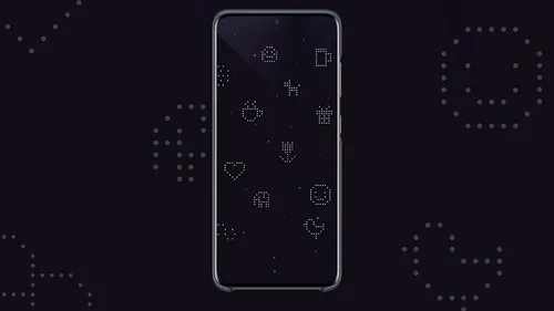 Samsung LED Cover für Galaxy S20 - Schwarz, stoßfest mit Lichteffekten und Symbolen für Benachrichtigungen