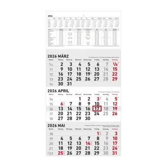 3-Monatskalender 2026 - Kompakte Übersicht in Schwarz/Rot - Ratgeber: Der Zettler 3-Monatskalender 2026 bietet eine praktische Jahresübersicht mit Datumschieber und dekorativem Landschaftsmotiv – ideal für Büro und Homeoffice.