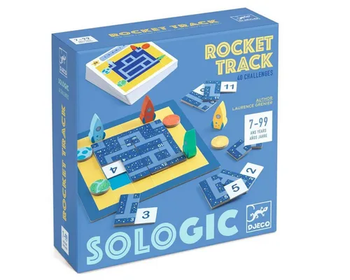 DJECO Lernspielzeug SOLOGIC: Rocket Track Raketen Logikspiel ab 7 Jahren Steckpfad Puzzle