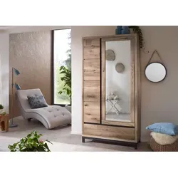 Massivmoebel24 Garderobe VILLANDERS in Wildeiche in beige von Massivholzmöbel24