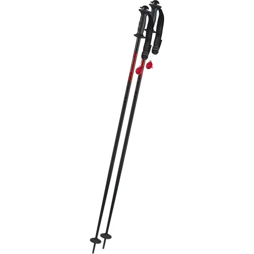 Komperdell Alpine Schnapsstock black/red (02) 135 - Alpin Skistöcke Unisex mit integriertem Schnapseinsatz für gesellige Wanderpausen und robustem Alu 7075 für außergewöhnliche Stabilität.