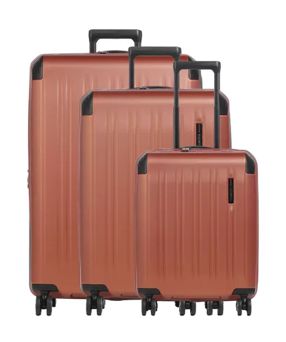 travelite Trolleyset DYNAMIIC S/M/L - 3 teilig, 4 Rollen, orange - Koffer-Set in verschiedenen Größen (S/M/L) aus robustem ABS mit Volumenerweiterung für optimale Flexibilität beim Reisen. Ideal für alle Reisebedürfnisse.