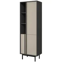 Mirjan24 Standregal Anthrazit-Beige, Metall, 63x195x43 cm - Stilvolles Standregal aus Metall für Ihr Wohnzimmer. Mit einer Höhe von 195 cm bietet es viel Platz für Bücher und Deko. Einfacher Selbstaufbau mit Lieferung bis zur ersten Tür.