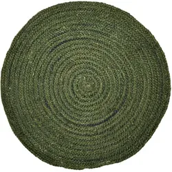 Marrakesch Orient & Mediterran Interior Teppich Abrila Rund 100cm Grün - Teppiche: Ethno Boho Jute Teppich in rund, ideal für ein gemütliches Ambiente und nachhaltige Einrichtung.