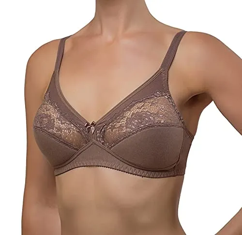 Verally BH ohne Bügel, Entlastungs BH | bequem | gepolsterte Cups | zarte Spitze | beige, schwarz, weiß | Gr. 75-90 A-E