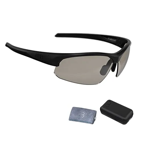 BBB Cycling Fahrradbrille für Herren und Damen mit Photochrome Gläser inkl. Hartschalenetui Impress BSG-58PHT Matt Schwarz