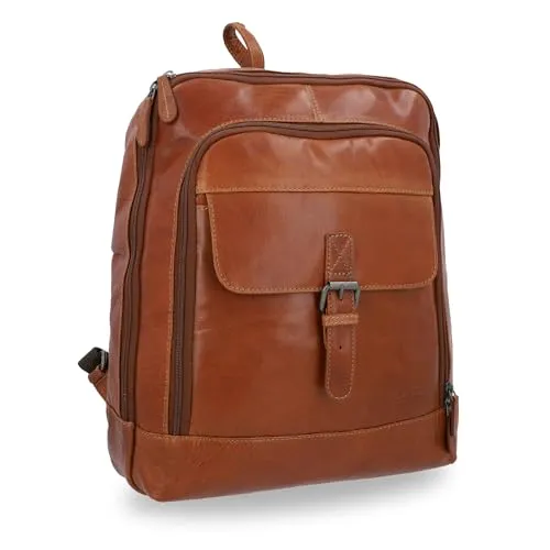 Gusti Leder Rucksack Niki – Vintage Lederrucksack für Damen & Herren - Tagesrucksäcke aus pflanzlich gegerbtem Rindsleder mit 15.6