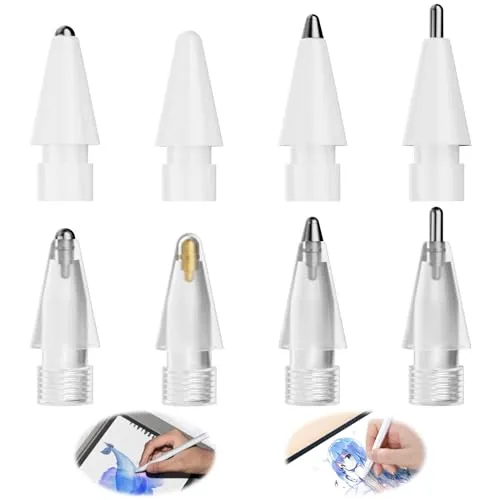 Stück Spitze für Apple Pencil, Zubehör für 2. Generation, Stift Spitze für iPad, Kunststoff- und Metallspitzen, Weiß 8