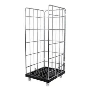 STIER Rollbehälter 3-seitig, galvanisch verzinkt - Materialtransport & Ladungssicherung: Hochbelastbarer Rollwagen mit 500 kg Tragfähigkeit und einfacher Handhabung durch große Rollen für vielseitige Anwendungen.