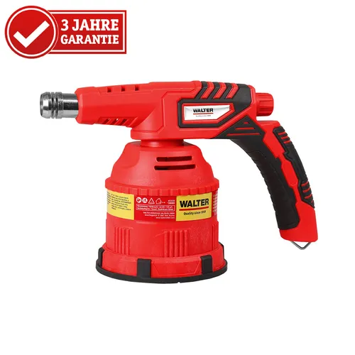 WALTER Lötlampe mit Piezo – Leistungsstarker Lötbrenner - Lötbrenner mit Piezozündung und Regelrad, ideal für Weichlöten, Auftauen und Reparaturarbeiten – mit Softgrip-Griff und robustem Gehäuse für komfortables Arbeiten.