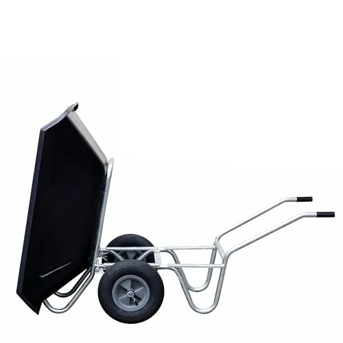 Liter Kippkarre 2 Rad Großmuldenkarre mit Luftreifen, Stahl - Hofkarre, Pferde Mistkarre Made in EU 250