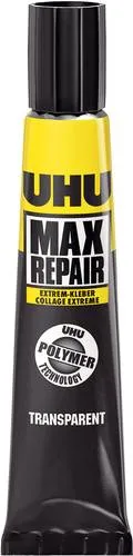UHU MAX REPAIR Extremkleber 45820 20g - Klebstoffe, extrem starker und flexibler Kleber für Innen- und Außenbereich, wasserbeständig und temperaturbeständig von -40°C bis +120°C.