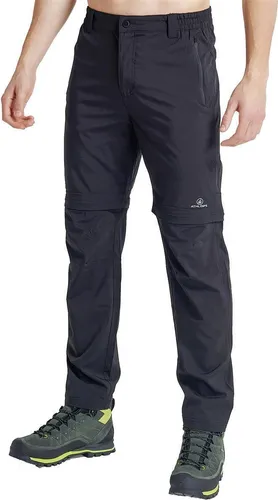 ATHL DPT. Herren Wanderhose lang mit Gummibund und praktischen Taschen, Zip-Off Schwarz, Gr. 54