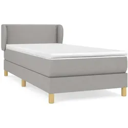 vidaXL Boxspringbett mit Matratze Hellgrau 90x190 cm - Betten für erholsamen Schlaf! Das Boxspringbett bietet atmungsaktiven Stoff, höhenverstellbares Kopfteil und mittlere Unterstützung für optimalen Komfort.