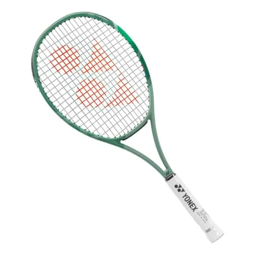 Yonex Tennisschläger Percept L 100in - 280g, olivegrün, unbesaitet - Tennisschläger für erfahrene Spieler, bietet Präzision und Spielgefühl mit HM GRAPHITE und 2G-Namd Flex Force Technologie. Ideal für präzise Schläge und Kontrolle.