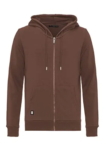 Redbridge Herren Sweatjacke Kapuzenpullover Zip Hoodie mit Reißverschluss Premium Basic Braun L