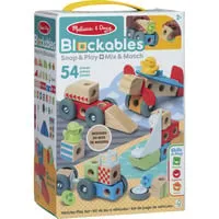 Melissa & Doug Blockables Fahrzeuge Spielset - Konstruktionsspielzeug mit 54 Teilen aus hochwertigem Holz, fördert Kreativität und motorische Fähigkeiten ab 24 Monaten.