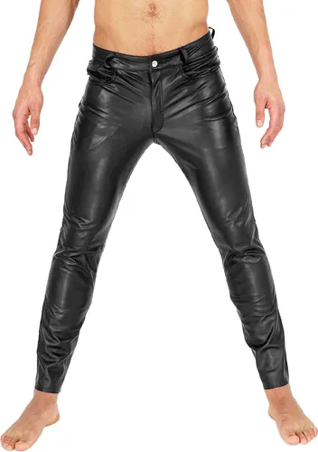 BOCKLE Lederhose Bockle® Tube Aniline Zip Lederhose Lederjeans Herren Leder Hose 32