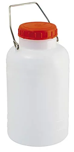 MOBIL PLASTIC SpA SSS Große Flasche mit weiter Öffnung aus PE-HD, Fassungsvermögen 5 Liter, Schraubverschluss, Tragegriff in der Mitte