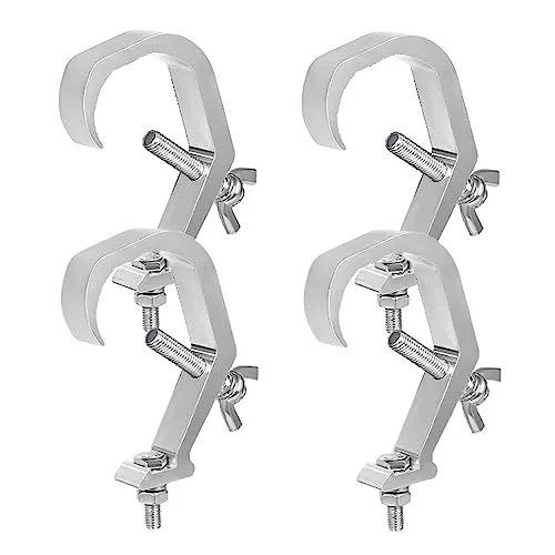 Wanfoou Bühnenlicht-Klemmen, 4 Pcs Truss Klemmen Lichter Clamp Heavy Duty Aluminium Legierung Montage Truss Halterung Haken Clamp Beleuchtung Schellen, Traversen-C-Klemme, max. Tragkraft: 60 kg