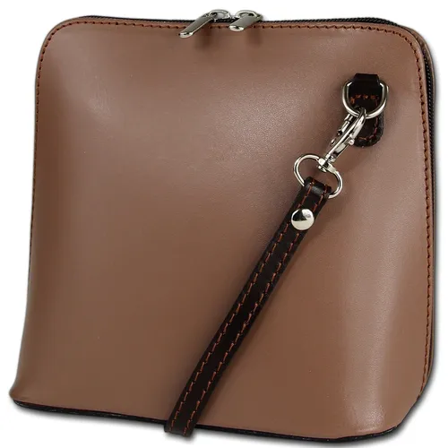 Toscanto Damen Umhängetasche aus Leder in Taupe-Braun - Elegante Toscanto Umhängetasche aus echtem Leder, ideal für den täglichen Gebrauch. Diese stilvolle Schultertasche vereint italienische Handwerkskunst mit praktischem Design und bietet Platz für alles Wichtige.