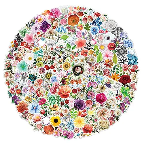 Aufkleber Packs 200pcs, Blume und Botanisch Aufkleber, Wasserdicht Vinyl Stickers Decals, Aufkleber Sammlung für Scrapbooking, Kunst, DIY Handwerk, Bullet Journals, Mädchen