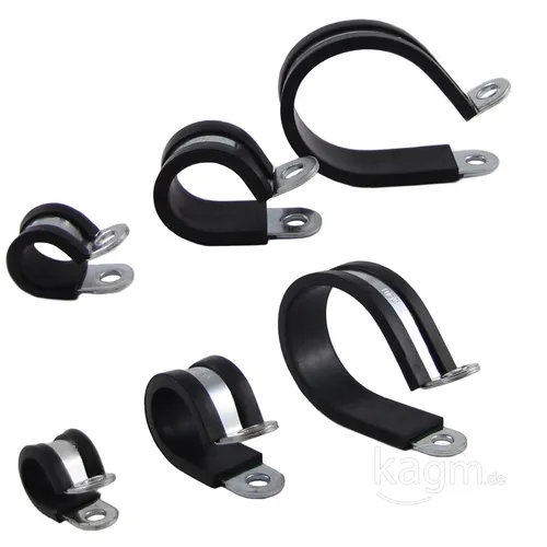 Rohrschellen gummiert Leitungsschellen Schlauchschelle RSGU 8 bis 40mm DIN 3016