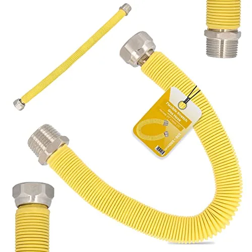 Flexibler Gasschlauch Schlauchrohr 1/2x1/2 AG 300-600mm Propangas Herd Schläuche Propan Butan DN12 Edelstahl PVC Gasanschlussschlauch Gasflaschen Campinggeräte Gaskocher Grill Küche Gasgrillgeräte