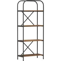 vidaXL Regal Altholz 60 x 30 x 146 cm - Modernes Bücherregal aus hochwertigem Holzwerkstoff mit stabilen Stahlbeinen. Bietet viel Stauraum für Bücher und Deko und passt perfekt in jedes Zuhause oder Büro.
