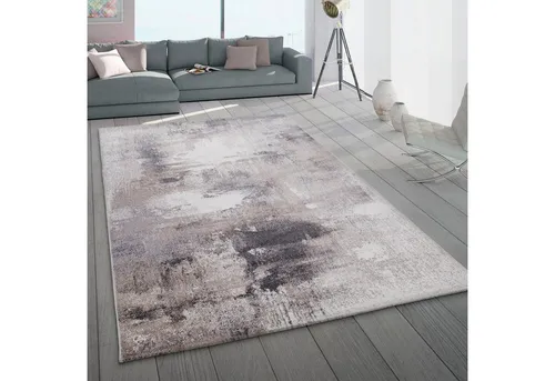 Paco Home Teppich Mero 106, rechteckig, Höhe: 16 mm, Kurzflor, modernes Design, melierte Used-Optik