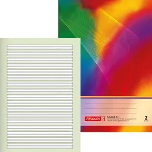 Brunnen Schulheft 104498202, Lineatur 2, A4, 16 Blatt, liniert mit Rand
