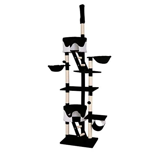 lionto Kratzbaum XXL für Katzen - 230-250 cm - Aktivitätskratzbäume für kleine & große Katzen, mit 2 Höhlen, 2 Liegemulden und viel Sisal für optimale Krallenpflege. Inkl. Deckenspanner für individuelle Höhenanpassung.