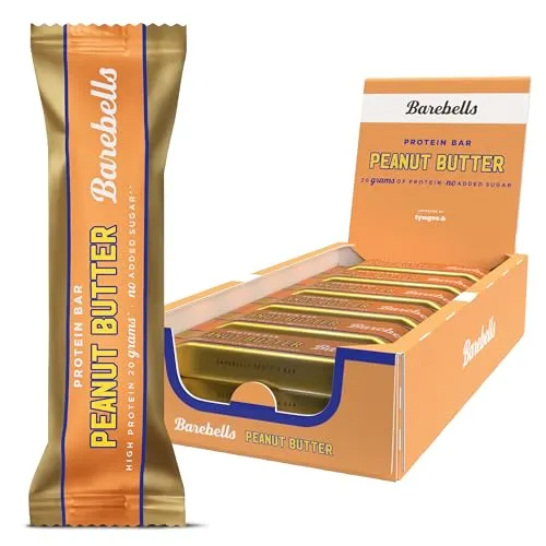Barebells Protein Bar Peanut Butter, 12 x 55 g Riegel - Energieriegel mit hohem Proteingehalt, ideal für Sportler und Fitnessliebhaber, leckerer Erdnussbuttergeschmack für den perfekten Snack.