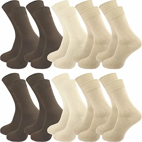 GAWILO Socken aus 100% Baumwolle (10 Paar) | Venenfreundlicher Komfortbund - Herrensocken aus 100% Baumwolle, ohne drückende Naht für höchsten Tragekomfort und ideal für empfindliche Füße. Hautfreundlich und schweißaufsaugend für ein angenehmes Tragegefühl.