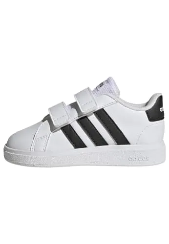 adidas Grand Court Lifestyle Hook and Loop Shoes - Baby Sneaker für Mädchen, mit regulärer Passform und Obermaterial aus Synthetikleder, umweltfreundlich mit mindestens 50 % Recycling-Anteil.