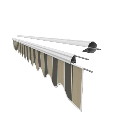 VANA Markisenstoff Volant für 4 m Markise Ersatzstoff Markisentuch Bespannung Sonnenschutz, nur Volant, fertig genäht, Maß 3,83 x 0,21 m, Design SPD060