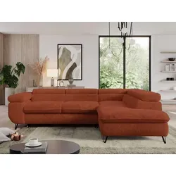 Couch mit Schlaffunktion PEDRO L in orange von MKS Meble