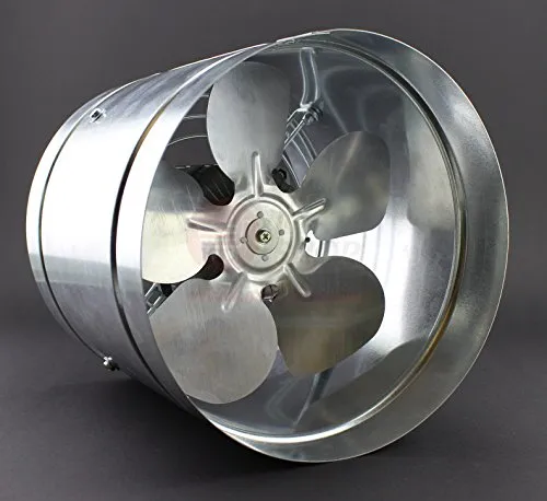 Rohrventilator Ø 325 mm Axial Lüfter - Ventilatoren mit 1220 m³/h Luftdurchsatz, ideal für Zuluft und Abluft in Werkstätten oder Industrie, robuste Metallkonstruktion für hohe Langlebigkeit.