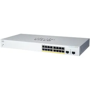 Cisco Switch Business CBS220-16P-2G-EU, 16-Port PoE+ Switch - Netzwerk-Switch mit 16 PoE+ Ports, bietet bis zu 130 W für Power-over-Ethernet Geräte. Lüfterloses Design sorgt für leisen Betrieb und einfache Installation.
