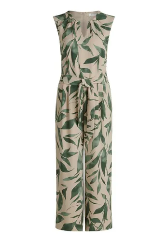 Betty & Co Damen Jumpsuit ohne Arm 38, Nature/Green - Stylischer taillierter Jumpsuit mit Rundhals-Ausschnitt und femininem Muster. Perfekt für vielseitige Anlässe und angenehm zu tragen.