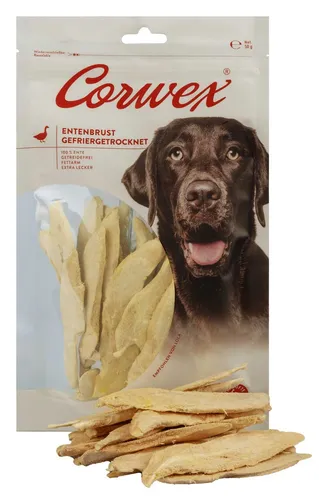Corwex Entenbrust, gefriergetrocknet 50g – Natürlicher Hundesnack, getreidefrei