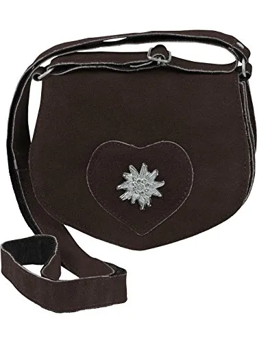 Harrys-Collection Damen mini Trachtentasche mit Edelweiß, Farben:Dunkelbraun