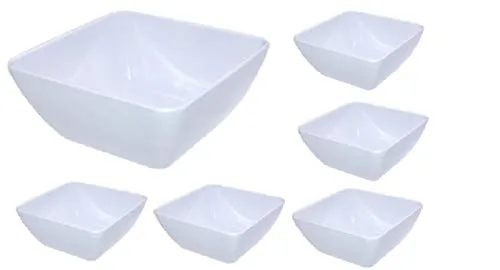 TAMLED Set Schüssel-Melamin viereckig 6 Stück
